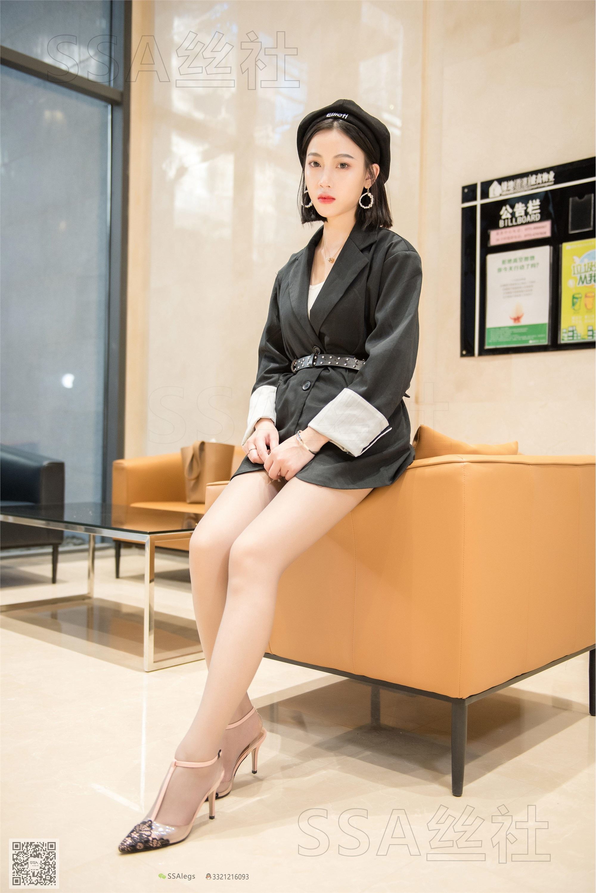 SSA丝社 NO.056 大大的一天皮裙灰丝特写